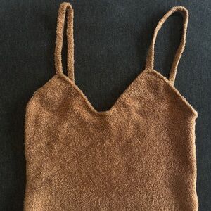 Brown Terry Alice & Olivia Cropped Cami